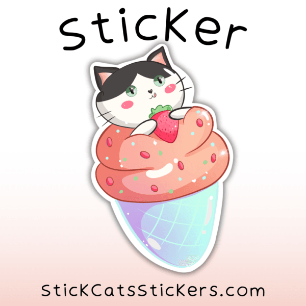 Ice Cream Kitty Sticker - Image 5