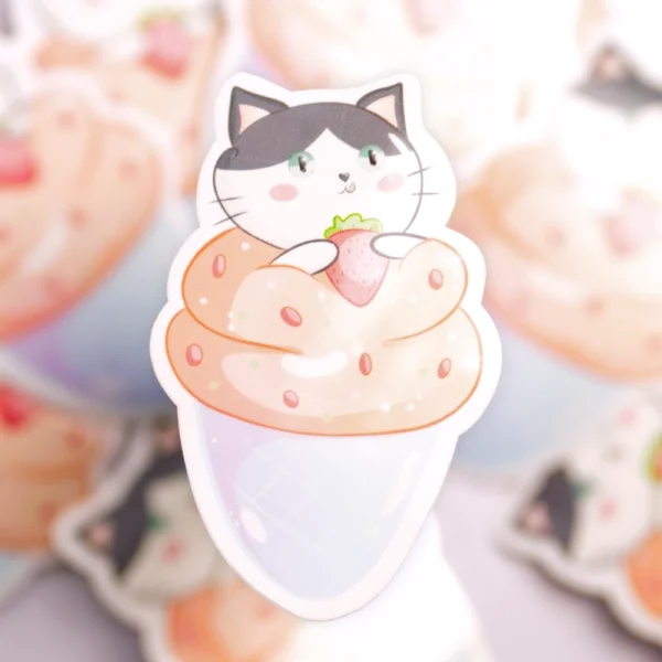 Ice Cream Kitty Sticker - Image 3