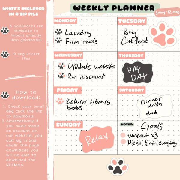 An example on how to use digital stickers. What's included in the downloadable zip file and how to download.
