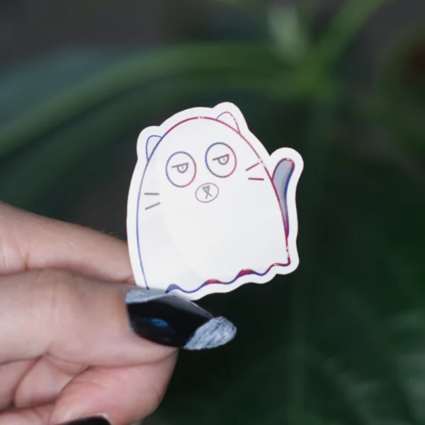 Cat Ghost Sticker - Image 4